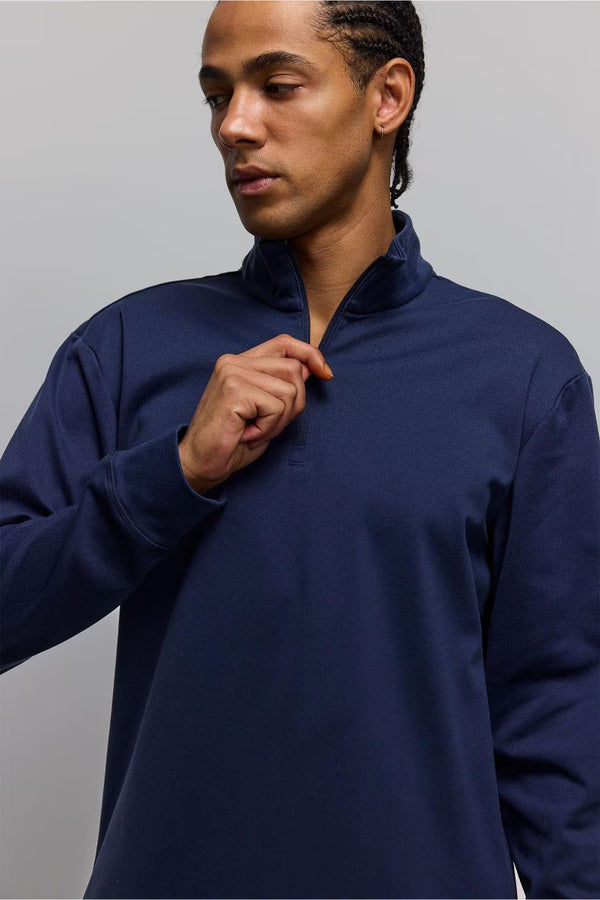 Precision Quarter-Zip Performance Pullover in Deep Navy
