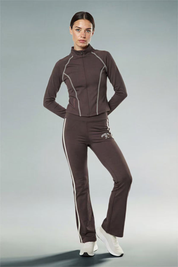 Sculpt Contour Zip-Up & Flared Track Set in Espresso